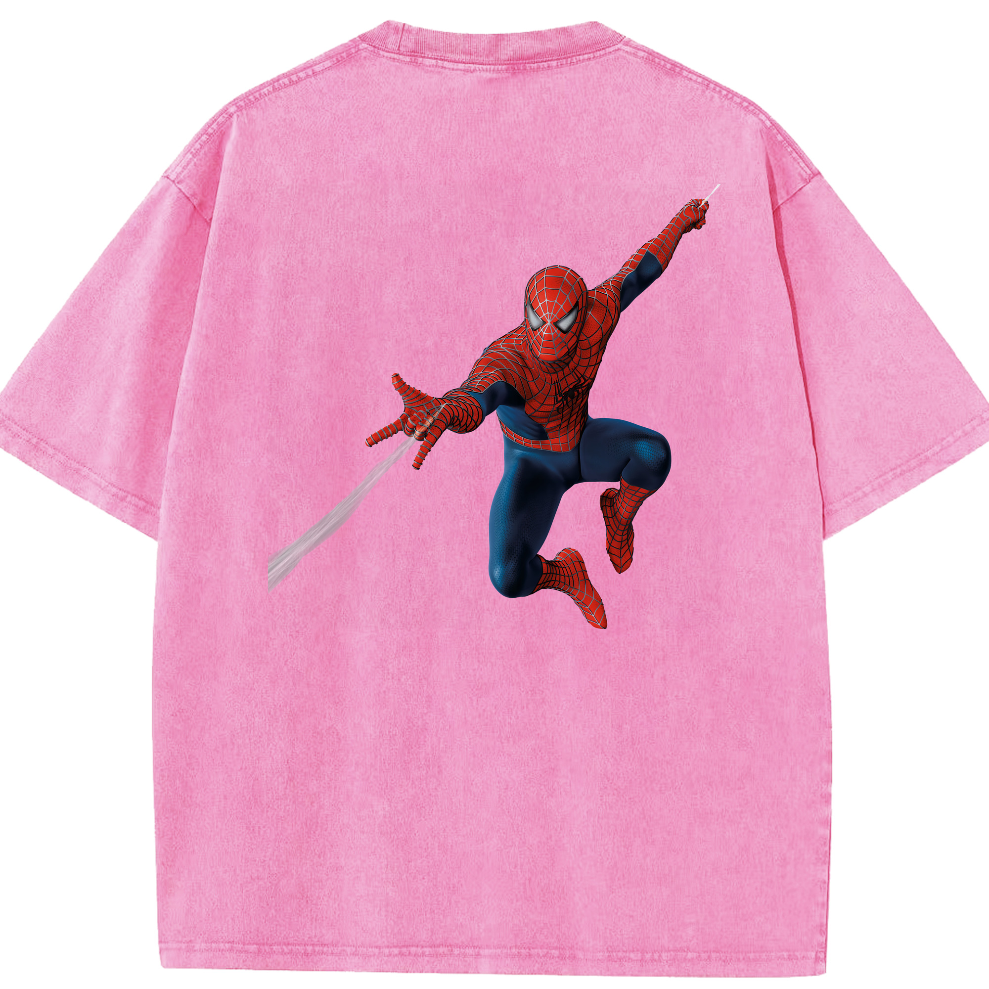 （画像用） Spider Man スパイダーマン 綿100% ヴィンテージ風 半袖Tシャツ（背面プリント）
